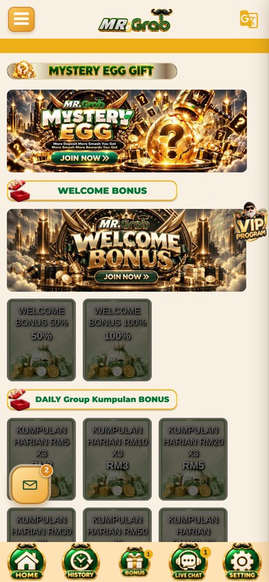 MrGrab mobile website bonus page