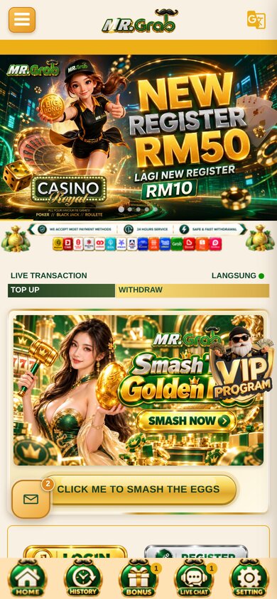 MrGrab mobile website homepage